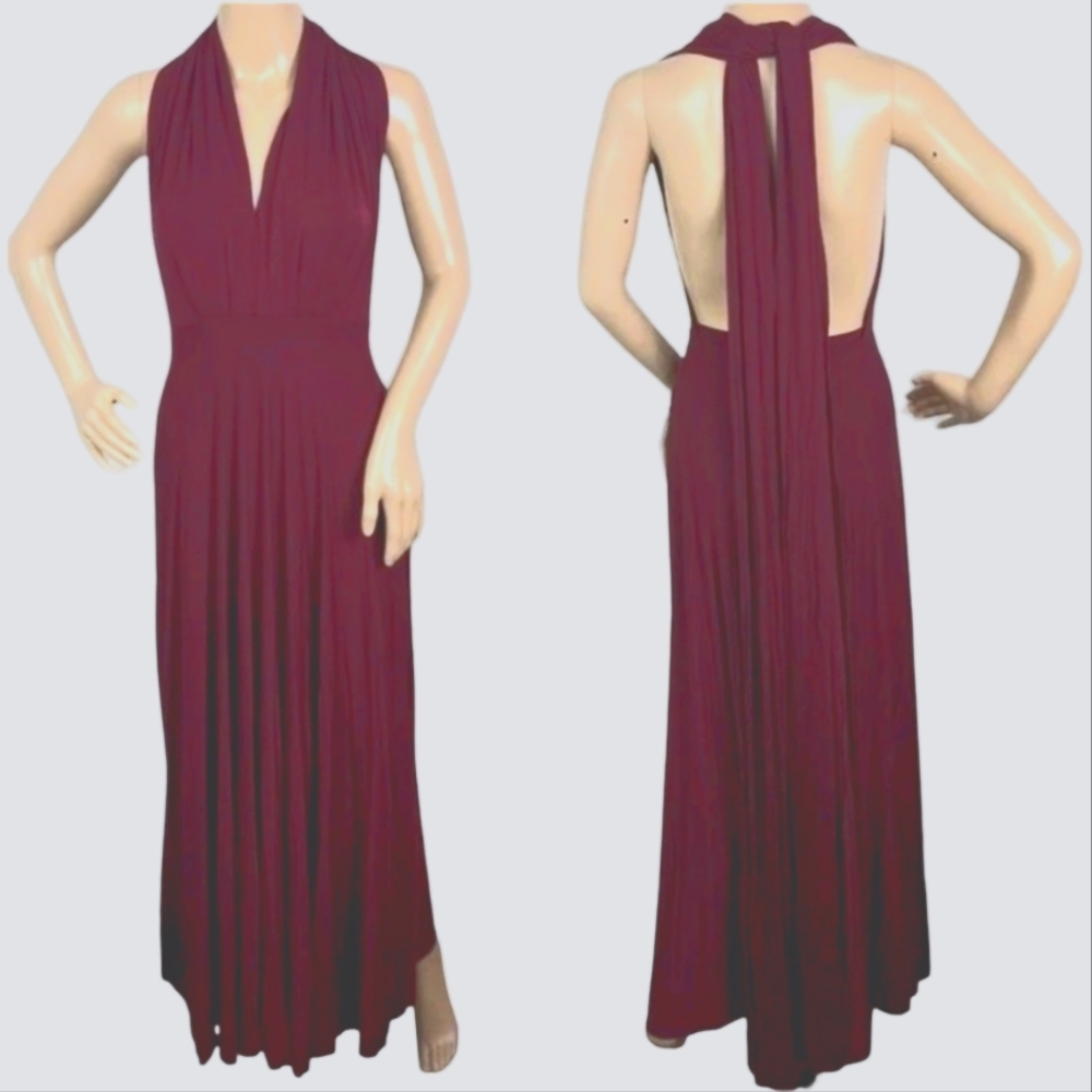 Modela Bella Elegant Mauve Backless Evening Gown Size Small - Picture 6 of 6